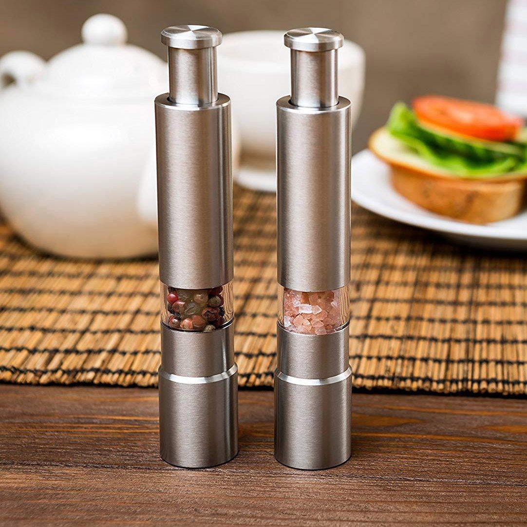 Premium Stainless Steel Salt and Pepper Spice Grinder 