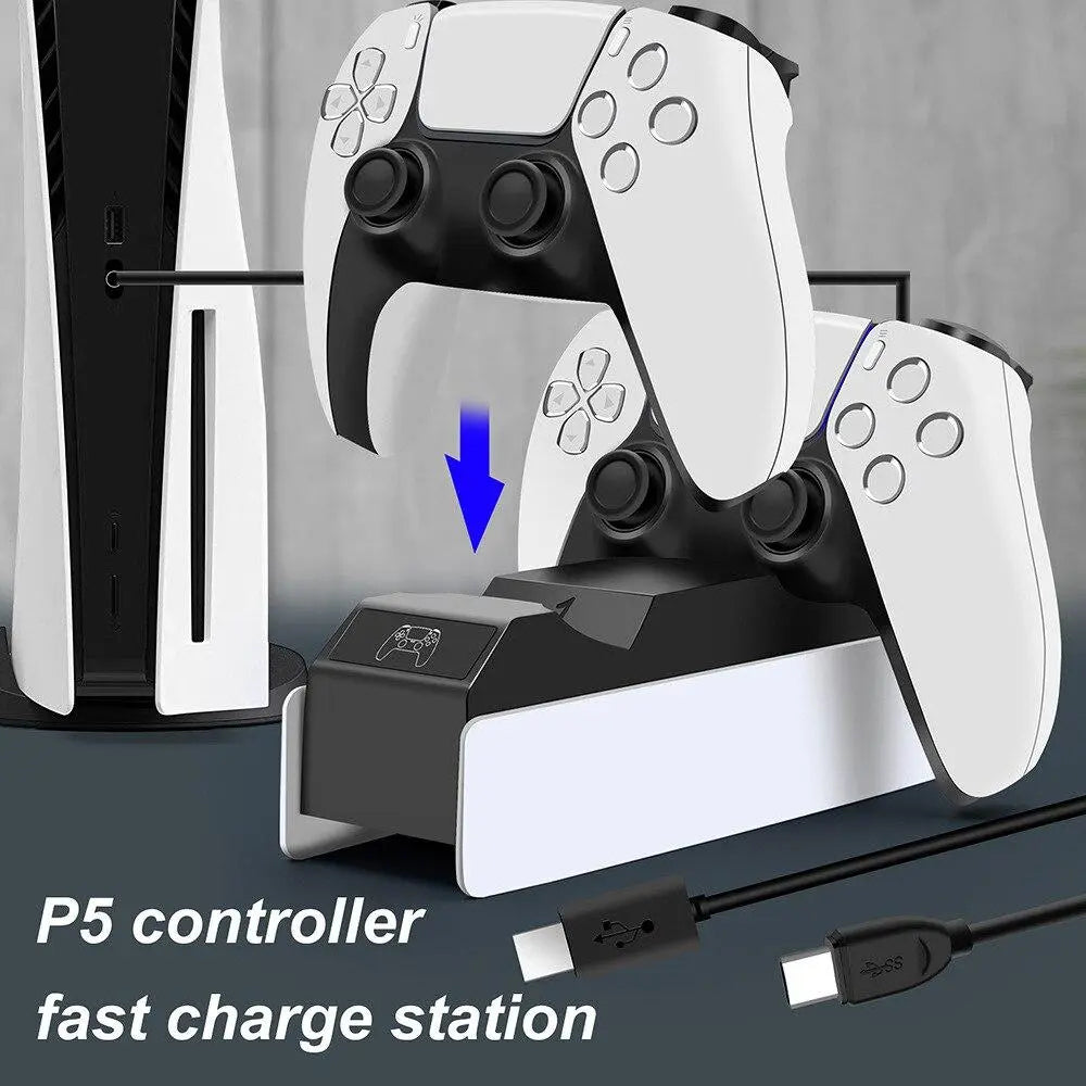 Dual Charging Dock for PlayStation5 Wireless Controller Station for 