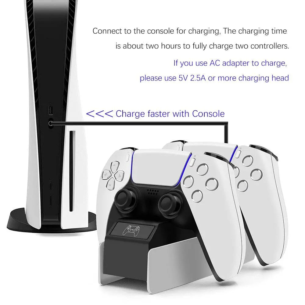 Dual Charging Dock for PlayStation5 Wireless Controller Station for 