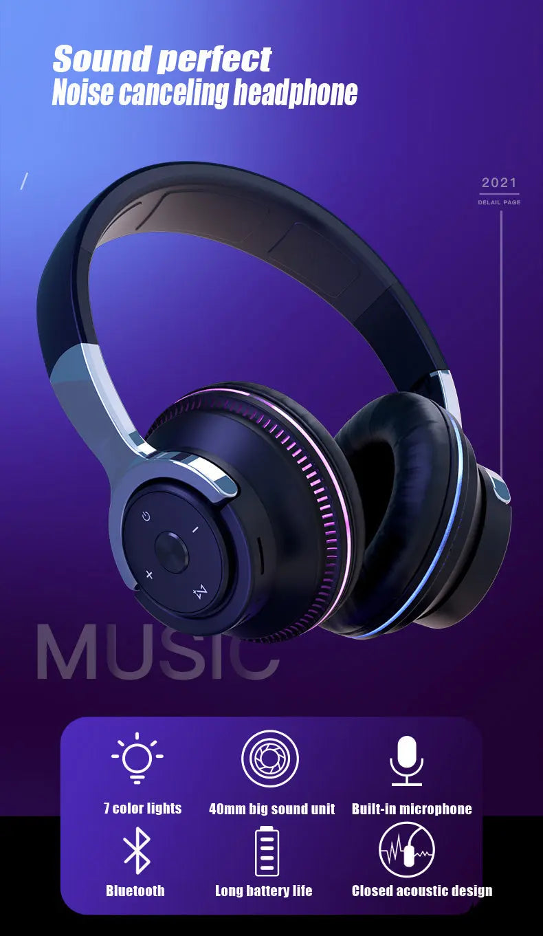 Ninja Dragon Wireless Light Changing Bluetooth Gaming Headset 