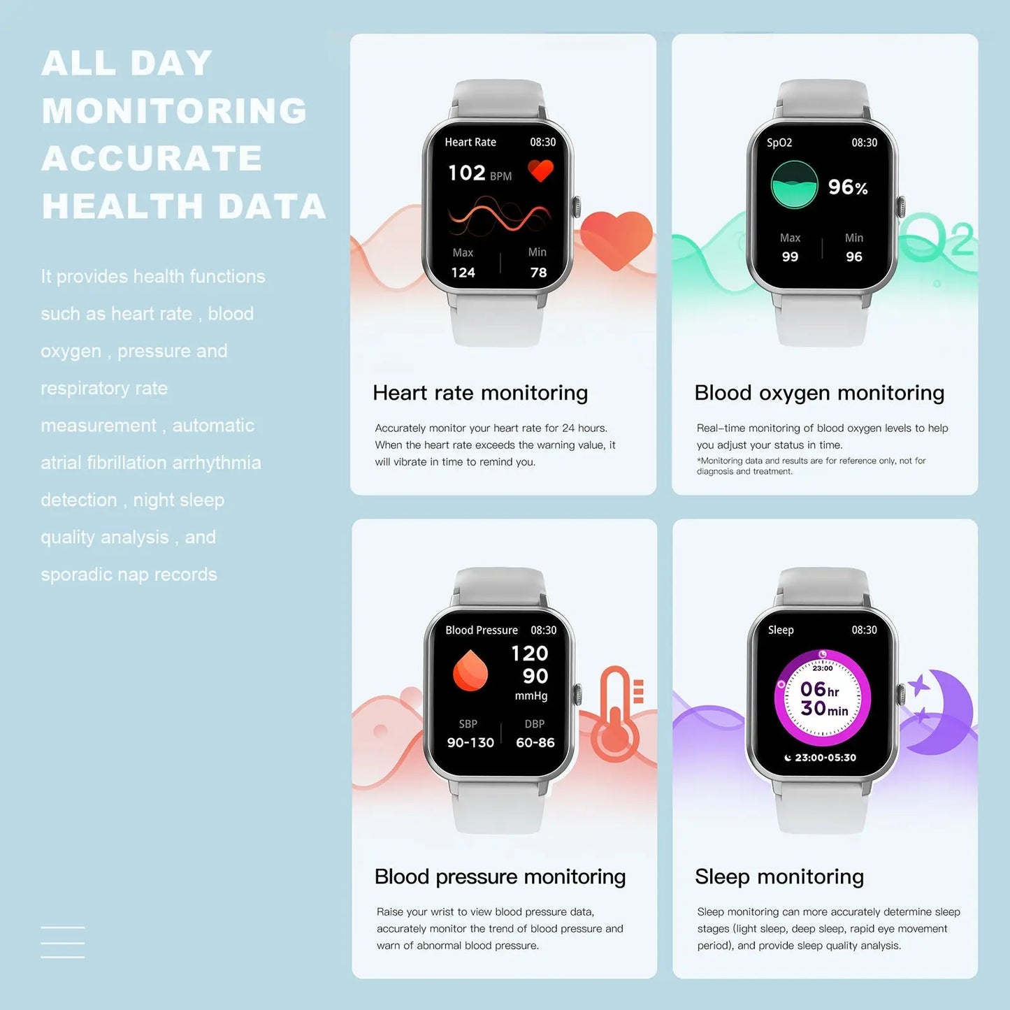 Smart Watch 1.83" IP67 Waterproof Fitness Tracker with Heart 